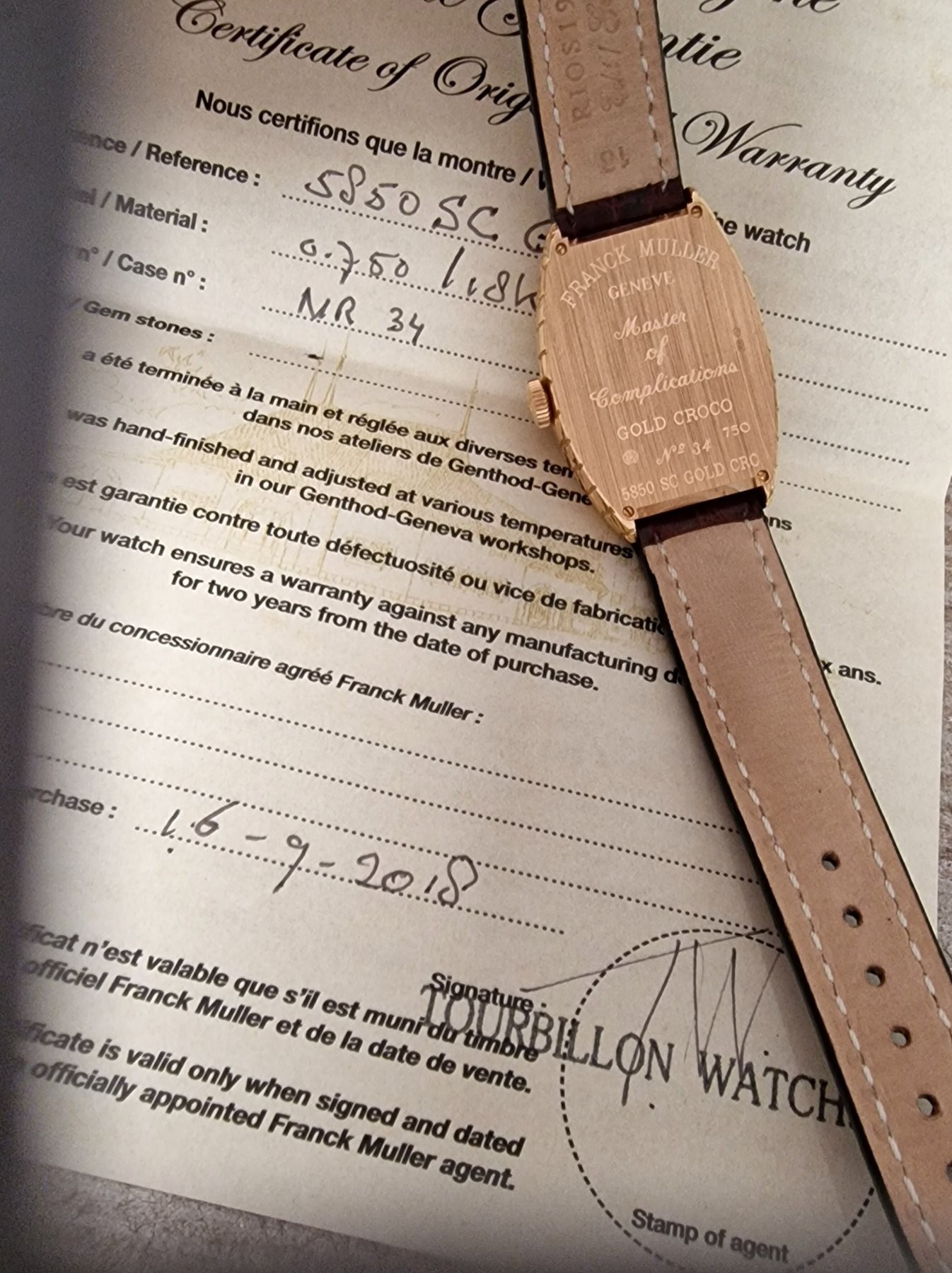 Franck Muller 18k Croco - Full Set. Franck Muller 18k Croco - Full Set.