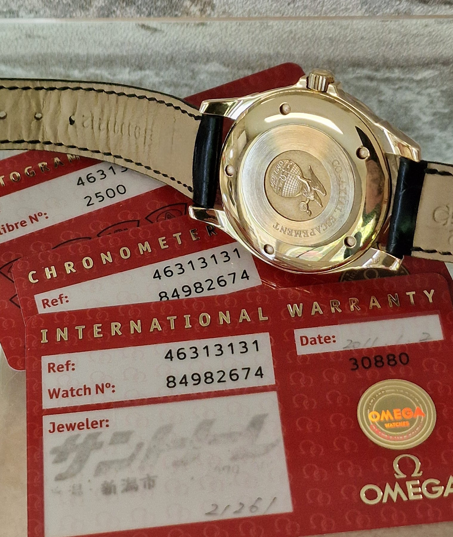 18k Omega De Ville Co-Axial- Full Set 18k Omega De Ville Co-Axial- Full Set