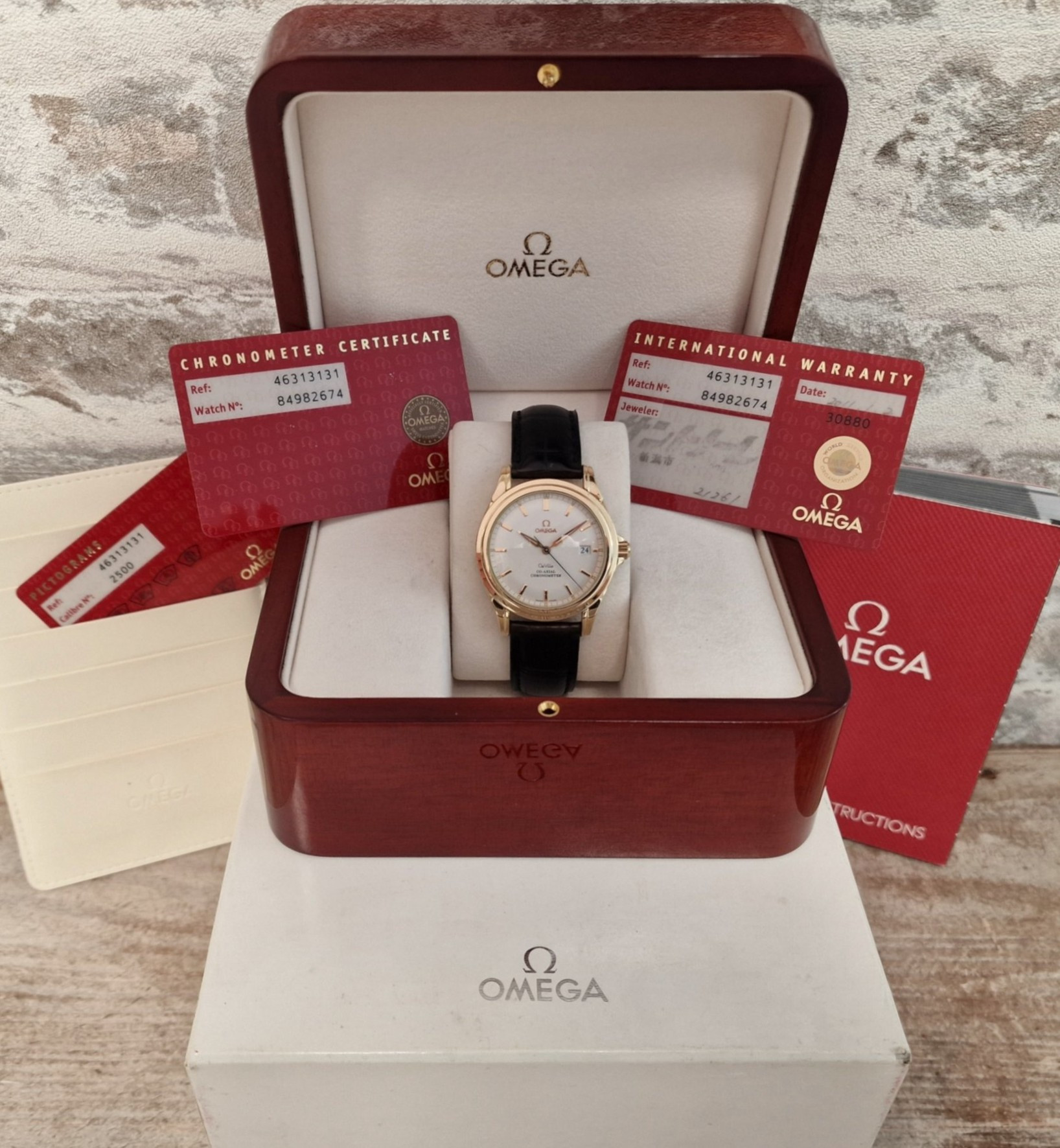 18k Omega De Ville Co-Axial - Full Set