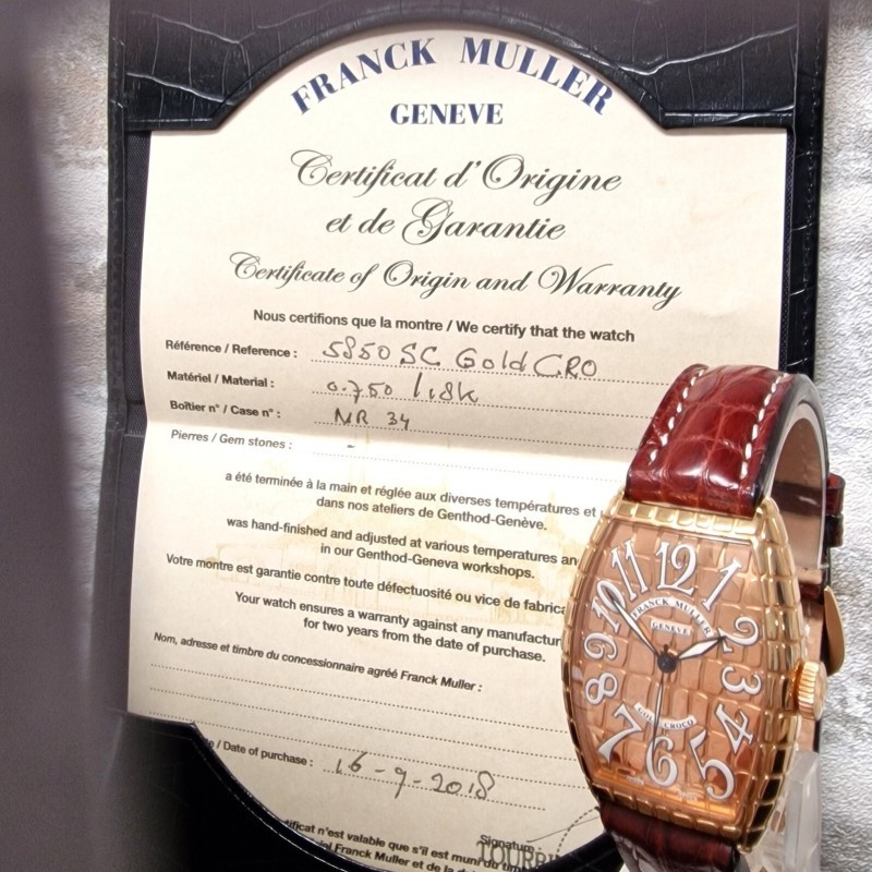 Franck Muller 18k Croco - Full Set. Franck Muller 18k Croco - Full Set.