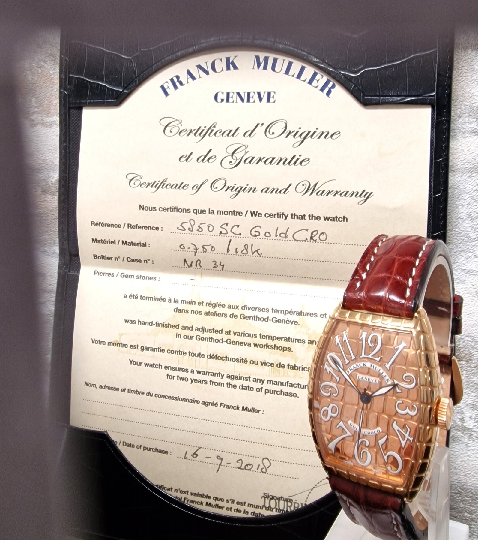 Franck Muller 18k Croco - Full Set. Franck Muller 18k Croco - Full Set.