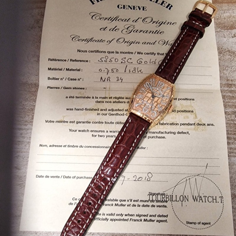 Franck Muller 18k Croco - Full Set. Franck Muller 18k Croco - Full Set.