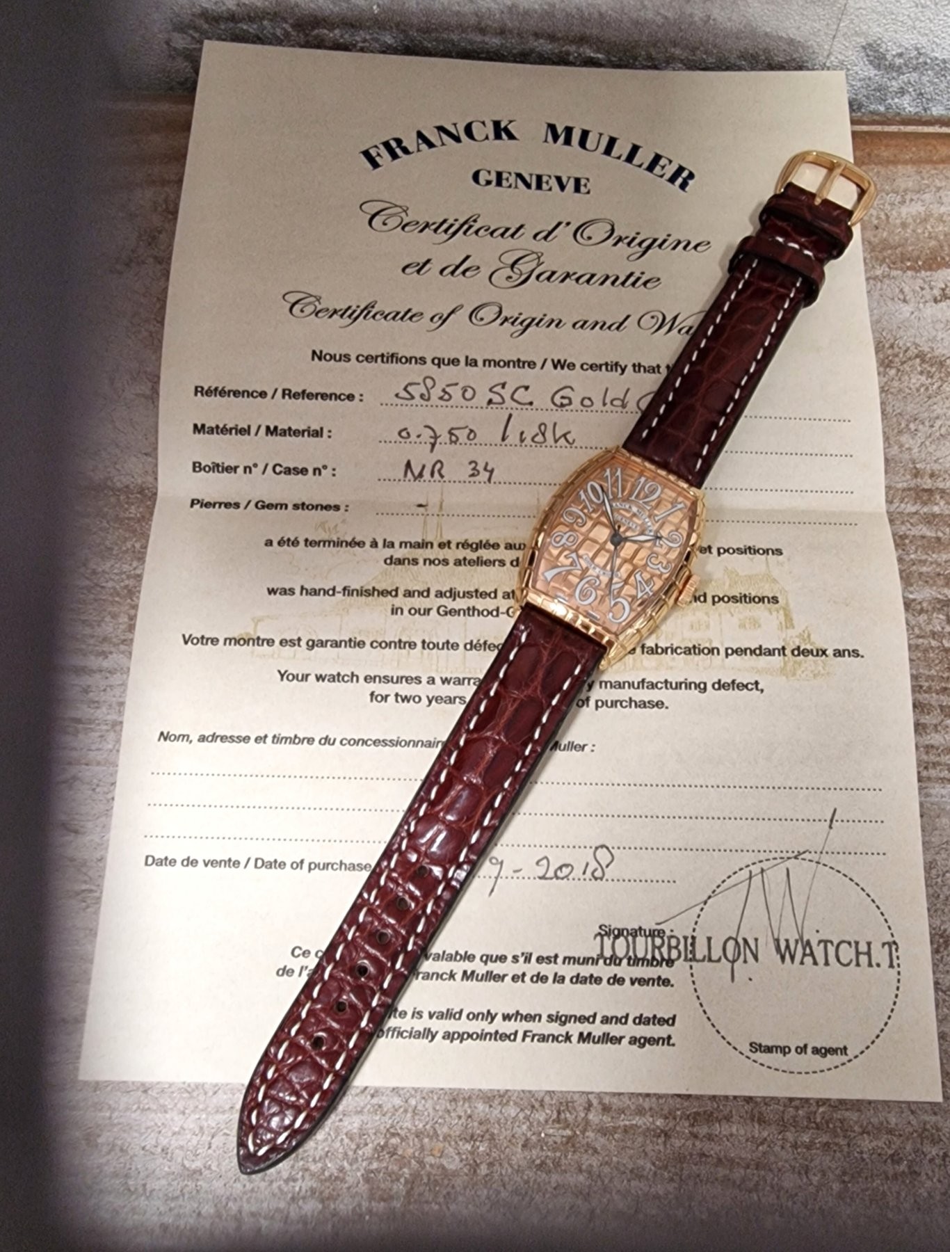 Franck Muller 18k Croco - Full Set. Franck Muller 18k Croco - Full Set.