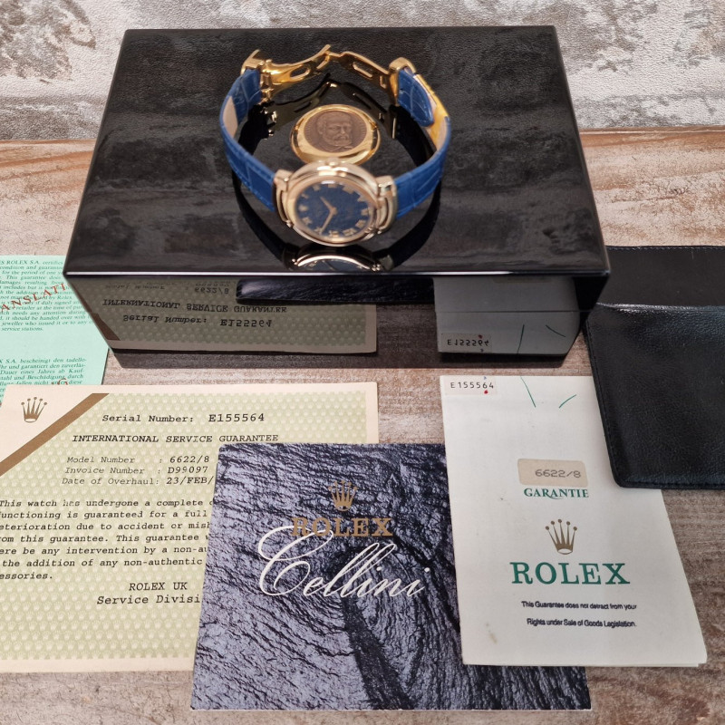 Rolex Cellini 6622 Blue dial - Full Set