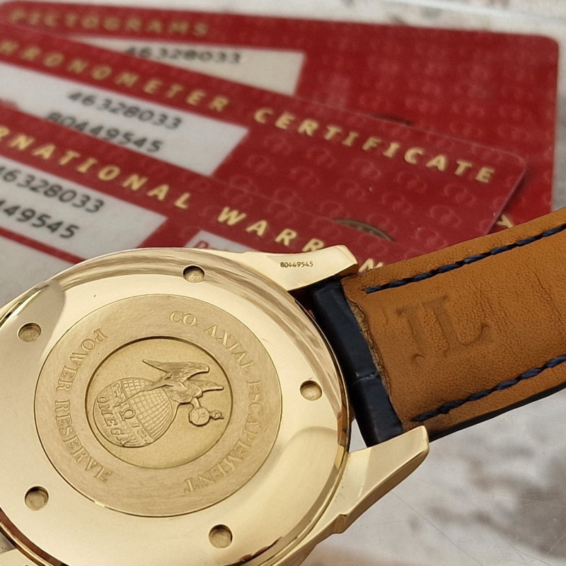 18k Omega De Ville Co-Axial Power reserve - Full Set