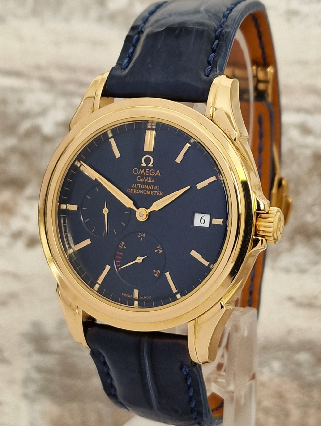 18k Omega De Ville Co-Axial power reserve - Full Set