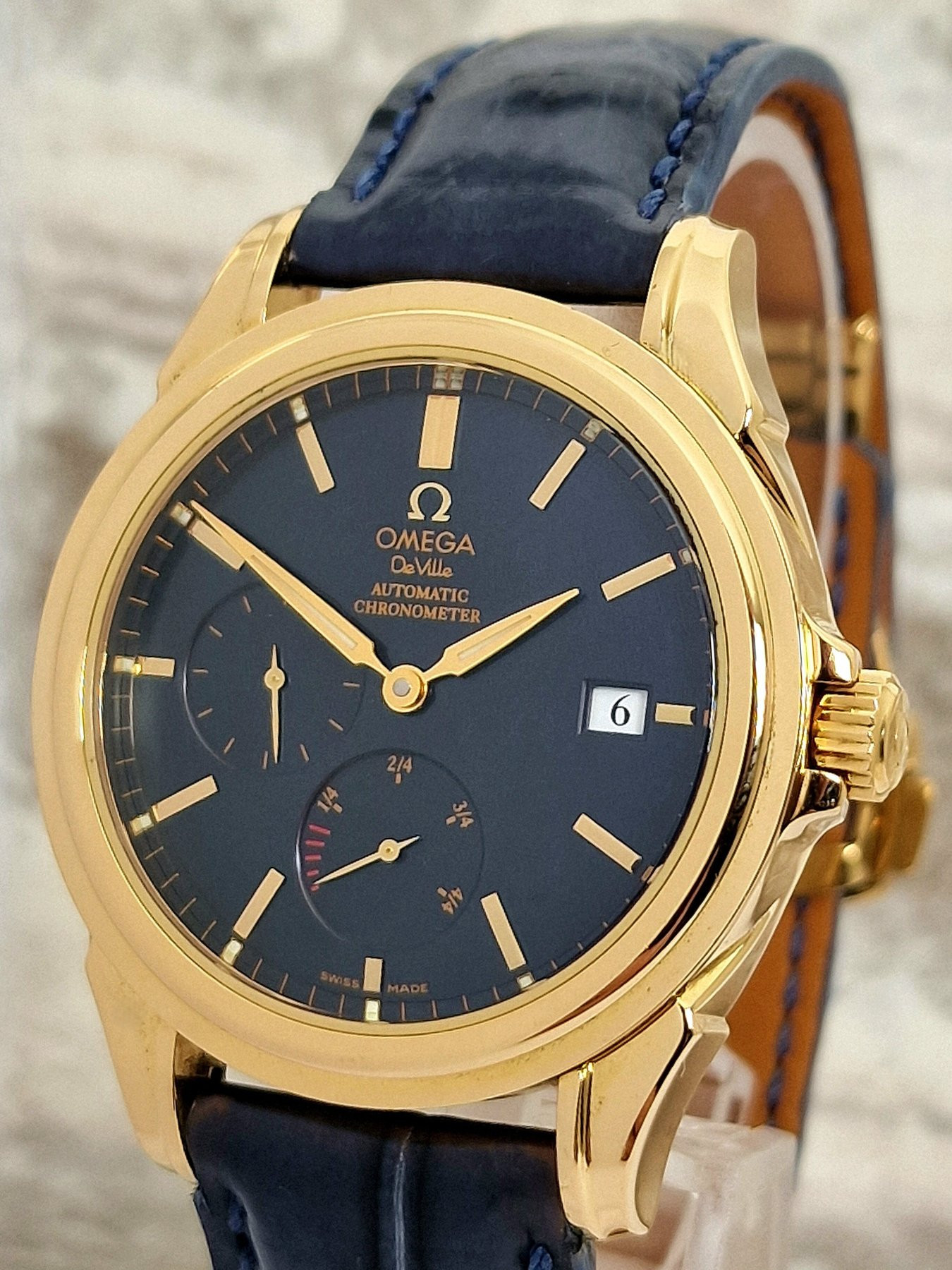 18k Omega De Ville Co-Axial power reserve - Full Set