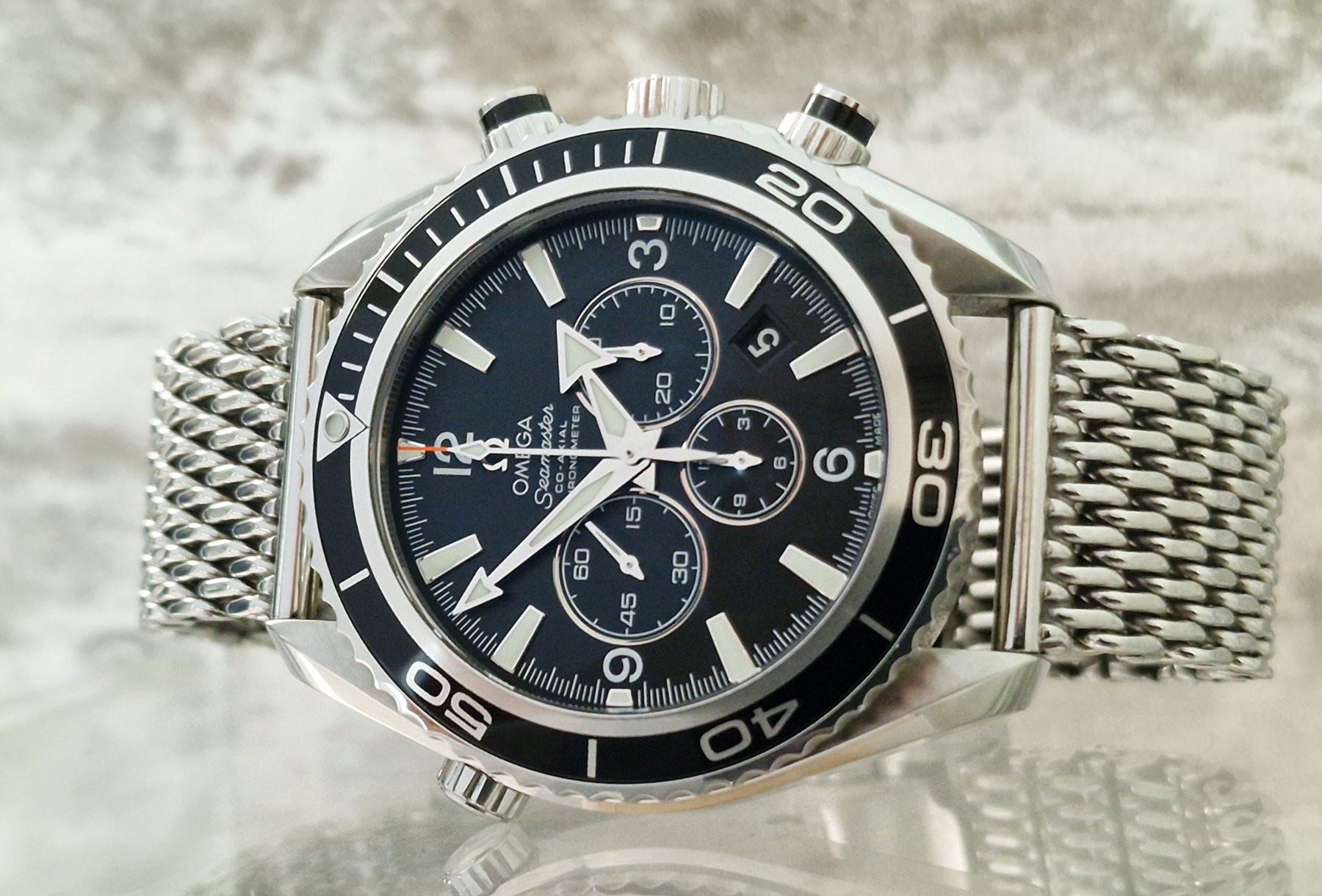 Omega Seamaster Co-Axial 600m Planet Ocean Mesh - Full Set