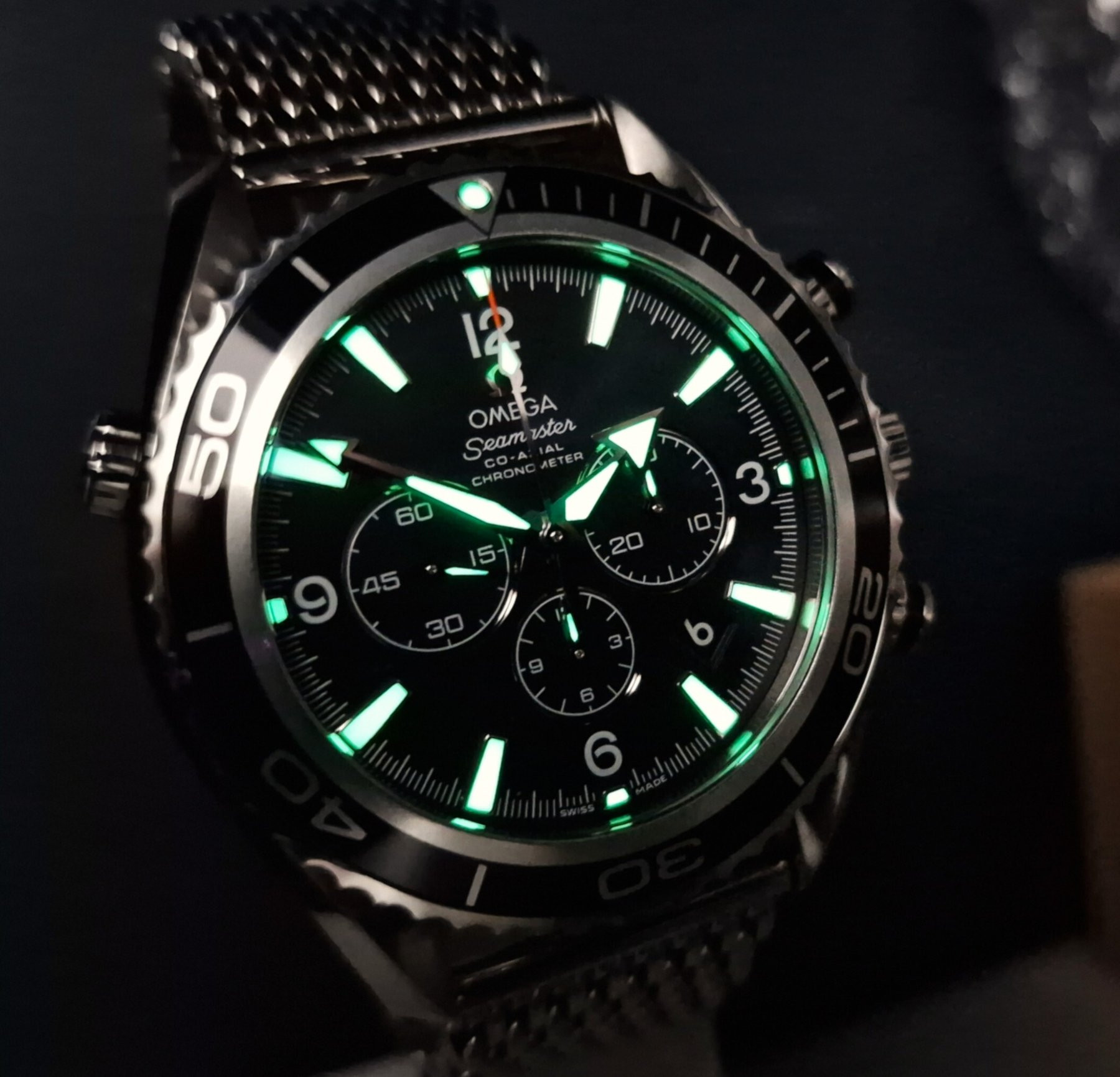 Omega Seamaster Co-Axial 600m Planet Ocean Mesh - Full Set