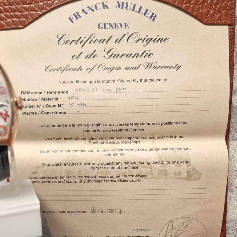 Franck Muller 18k Color Dreams Automatic Full set - Sold