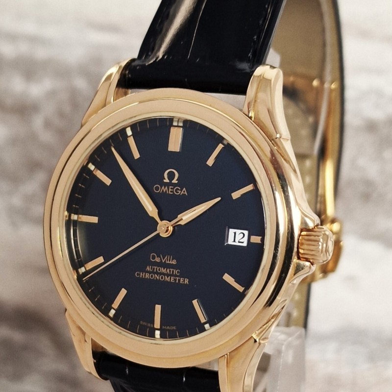 18k Omega De Ville Co-Axial blue dial - SOLD