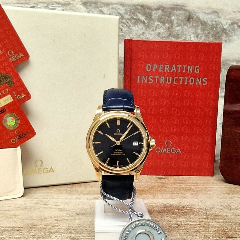 18k Omega De Ville Co-Axial blue dial - SOLD