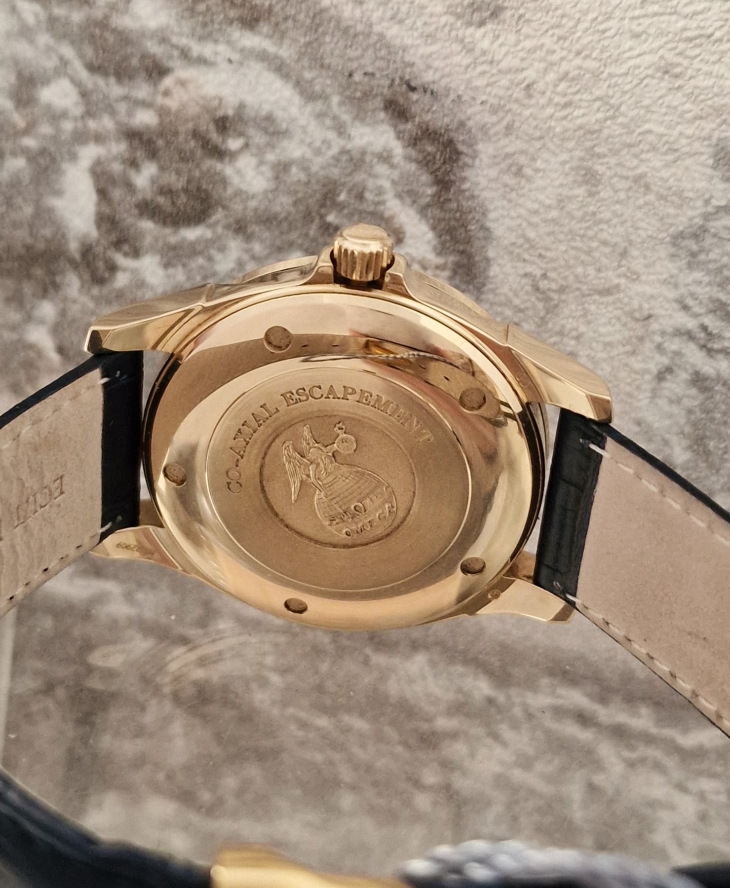 18k Omega De Ville Co-Axial blue dial - VERKOCHT 18k Omega De Ville Co-Axial blue dial - VERKOCHT