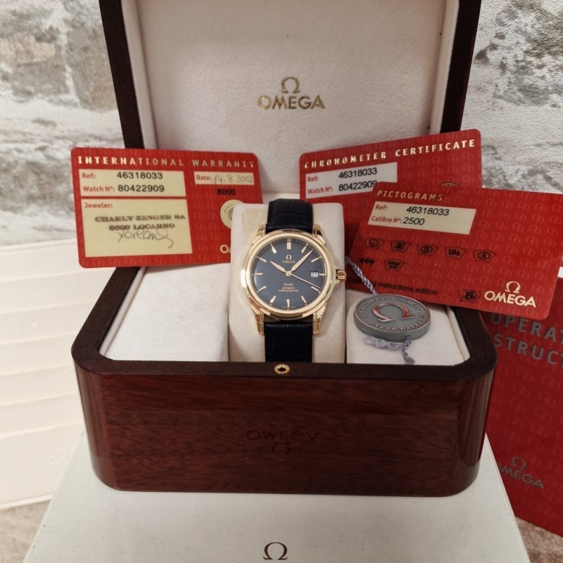 18k Omega De Ville Co-Axial blue dial - SOLD