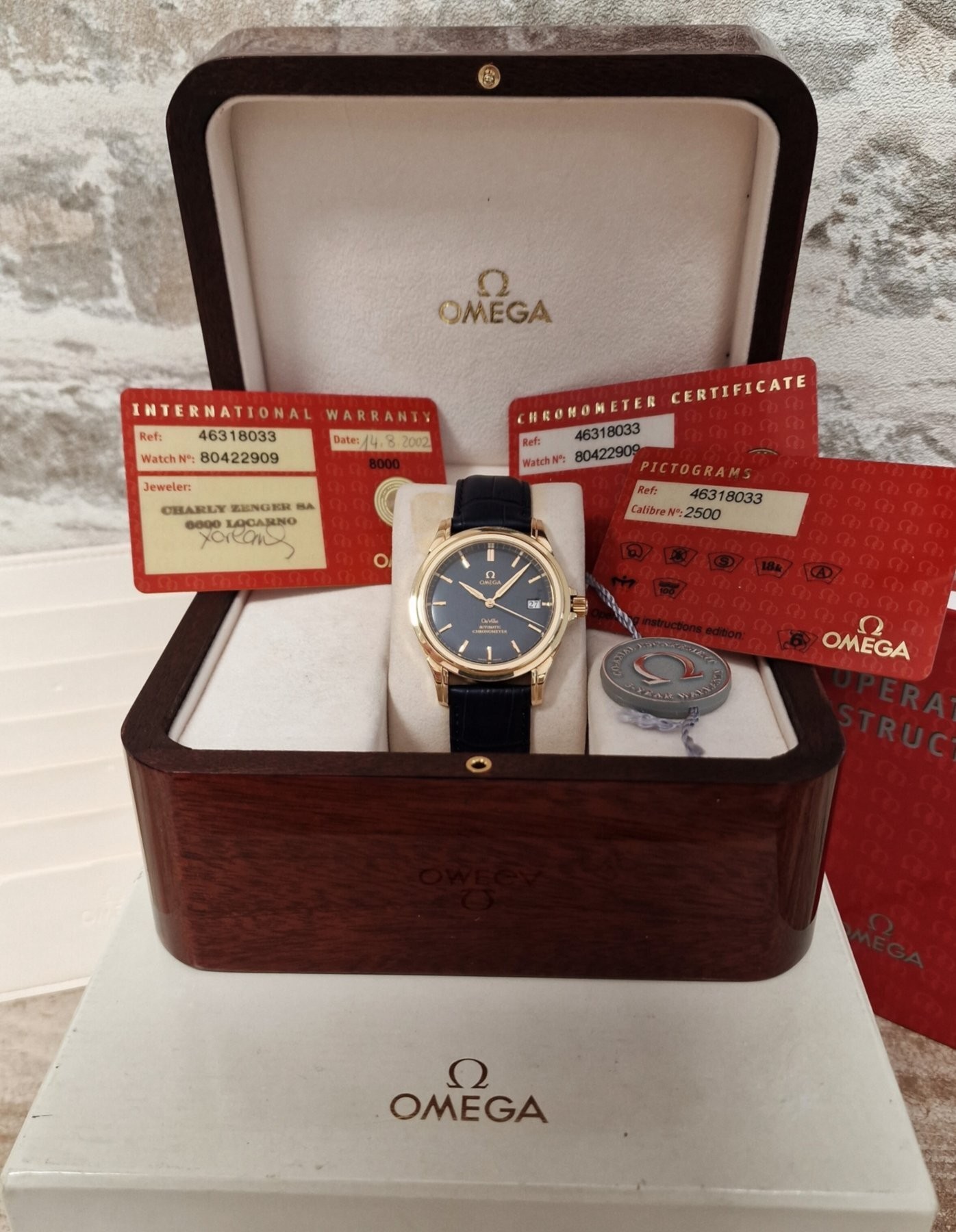 18k Omega De Ville Co-Axial blue dial - SOLD