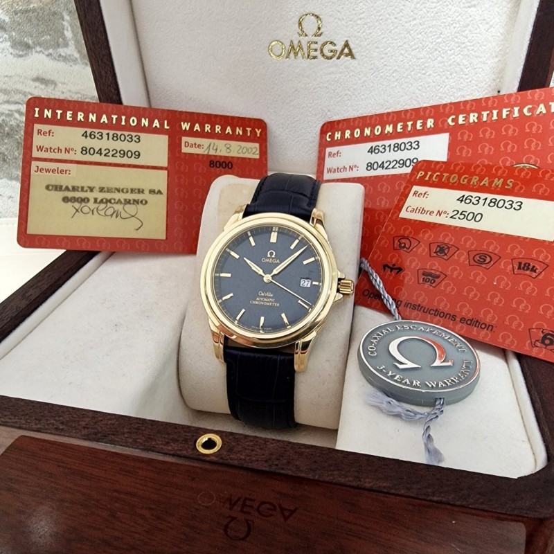 18k Omega De Ville Co-Axial blue dial - VERKOCHT 18k Omega De Ville Co-Axial blue dial - VERKOCHT