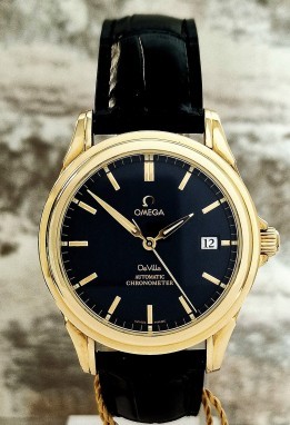 18k Omega De Ville Co-Axial blue dial - VERKOCHT