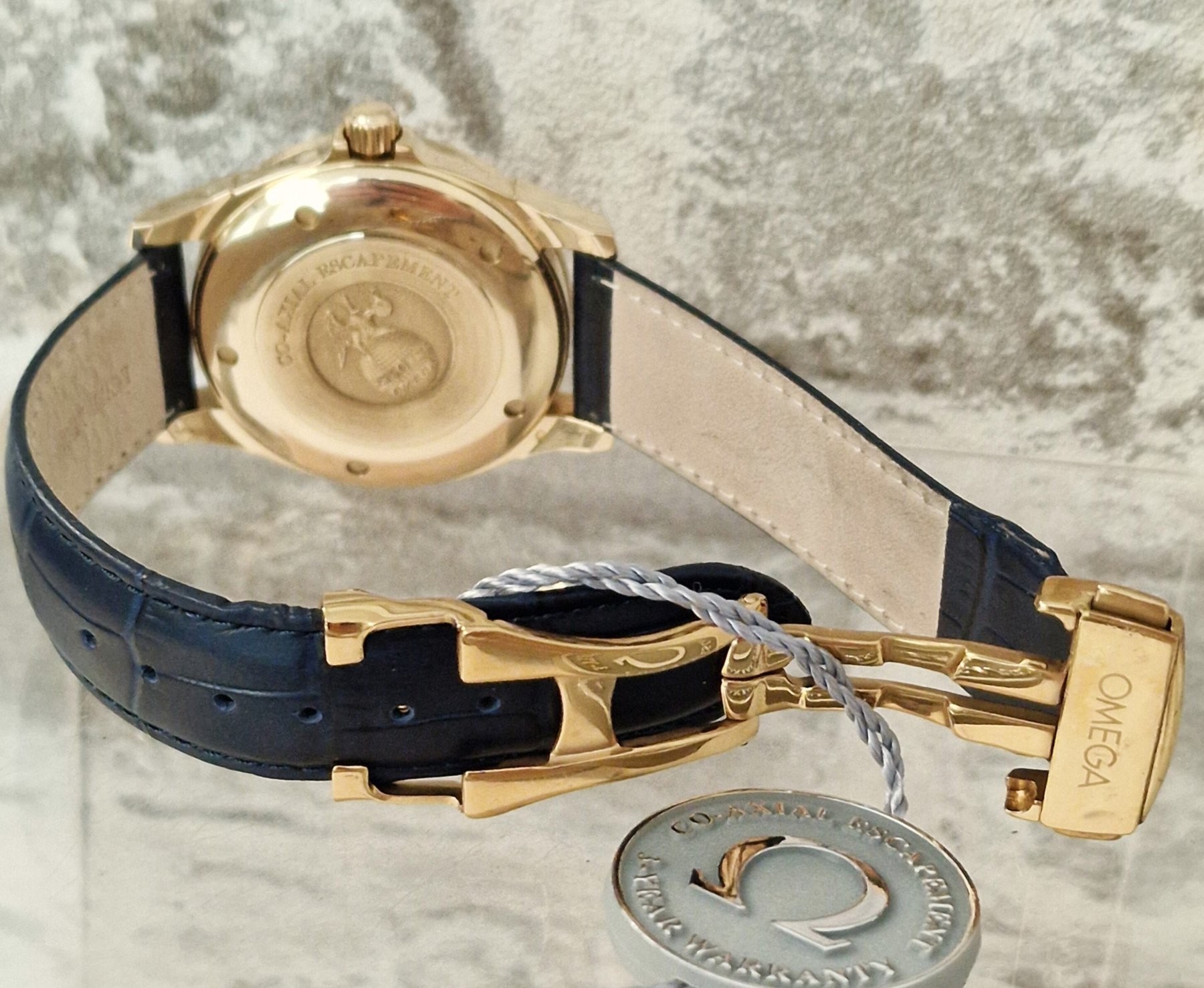 18k Omega De Ville Co-Axial blue dial - VERKOCHT 18k Omega De Ville Co-Axial blue dial - VERKOCHT