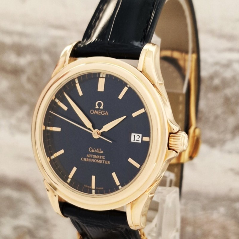 18k Omega De Ville Co-Axial blue dial - VERKOCHT 18k Omega De Ville Co-Axial blue dial - VERKOCHT