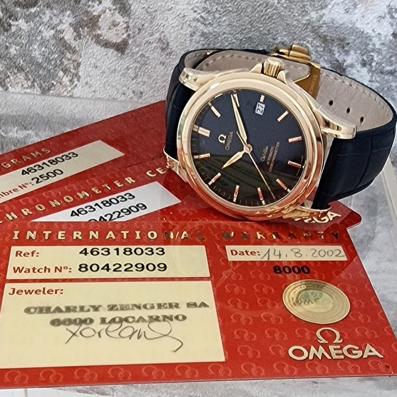18k Omega De Ville Co-Axial blue dial - SOLD