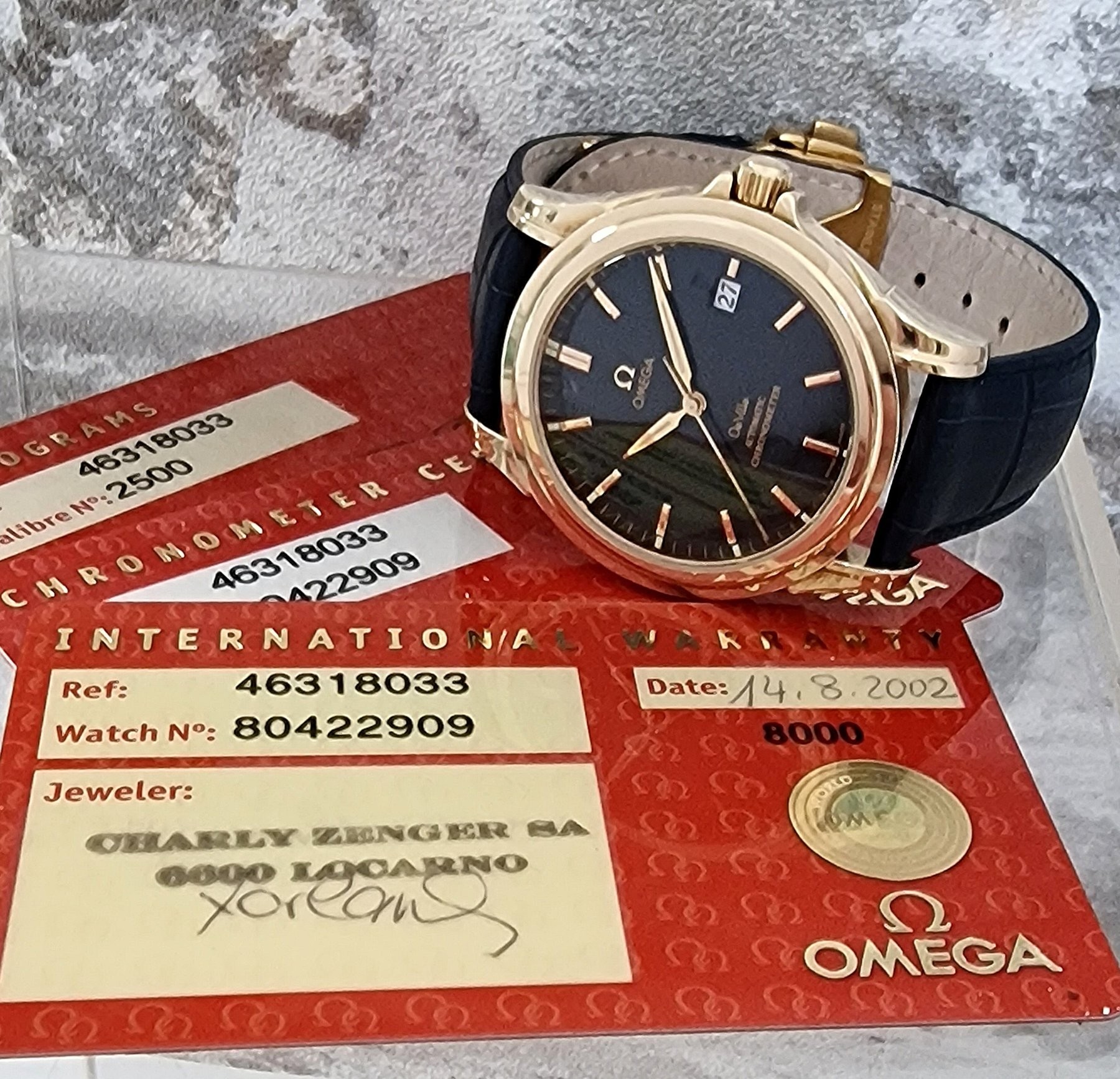 18k Omega De Ville Co-Axial blue dial - VERKOCHT 18k Omega De Ville Co-Axial blue dial - VERKOCHT