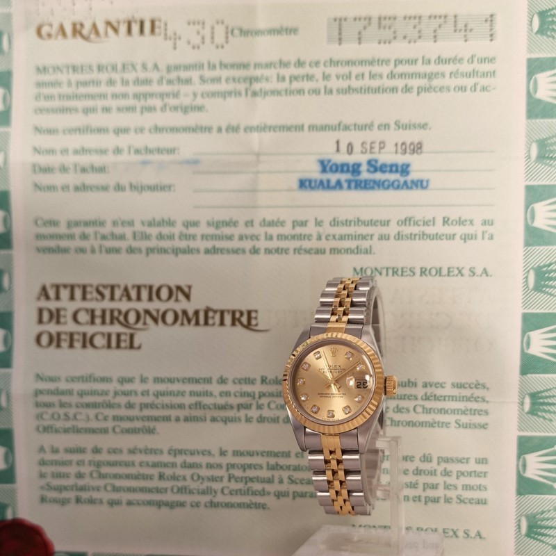 Rolex Oyster Datejust Diamonds Ladies - Full set