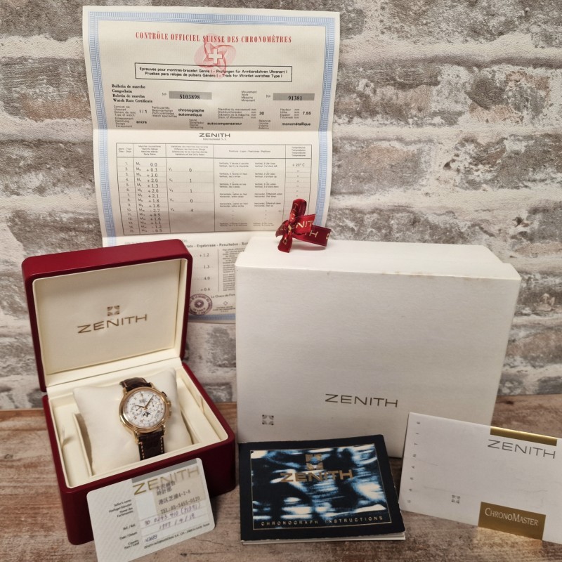 Zenith 18k El Primero Chronomaster Full Set - Sold