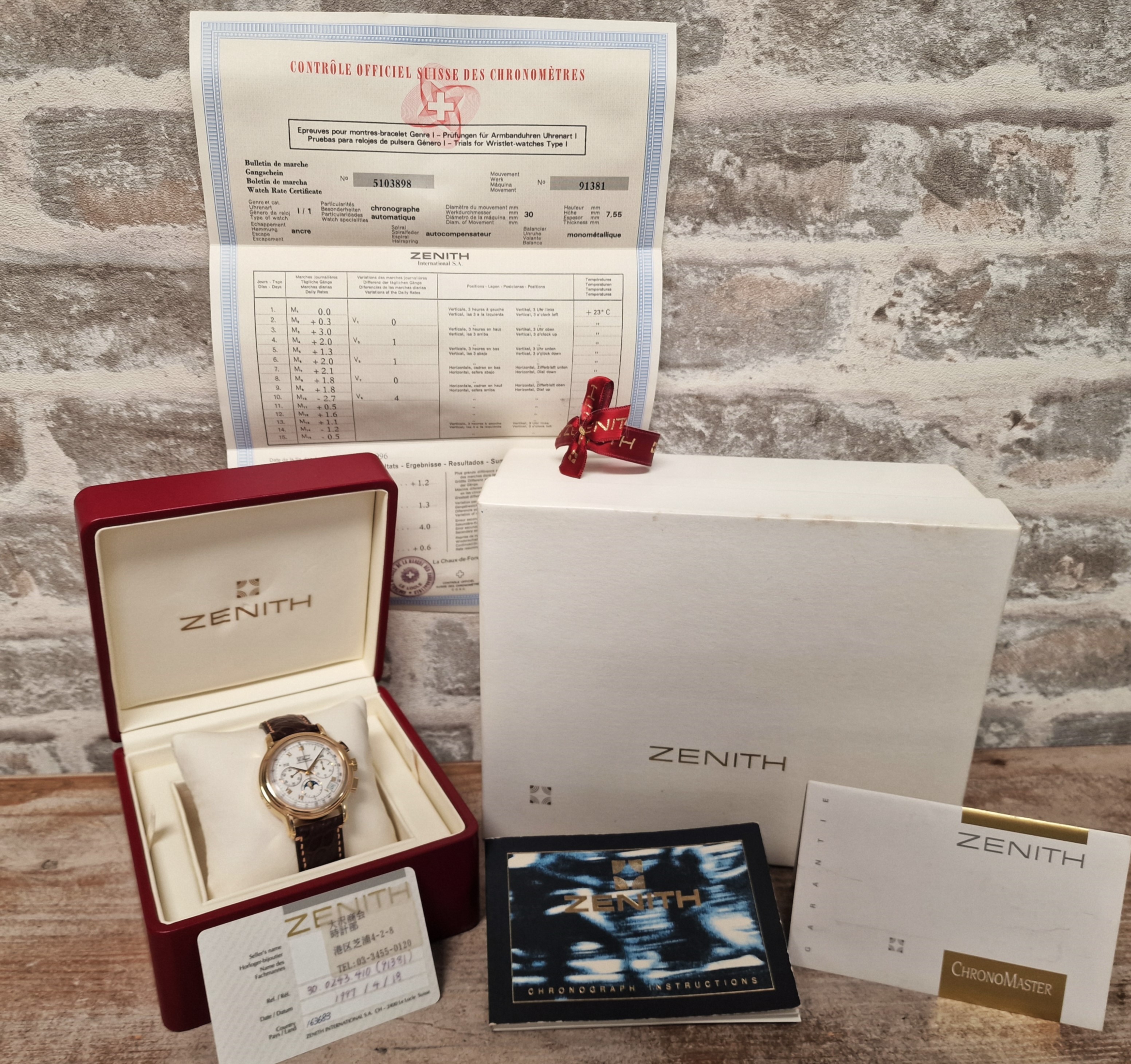 Zenith 18k El Primero Chronomaster Full Set - Sold