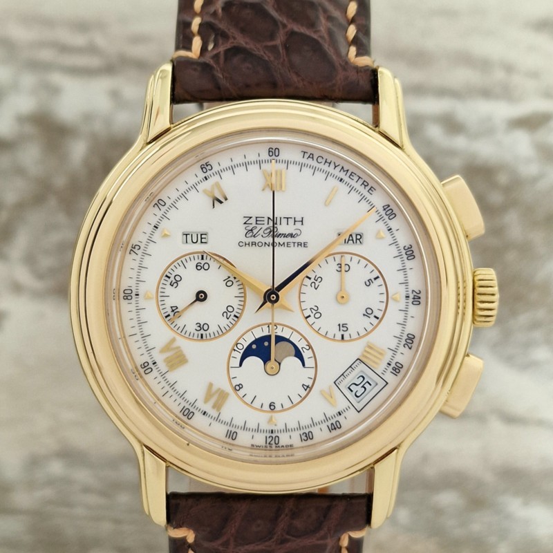 Zenith 18k El Primero Chronomaster. Complete set.