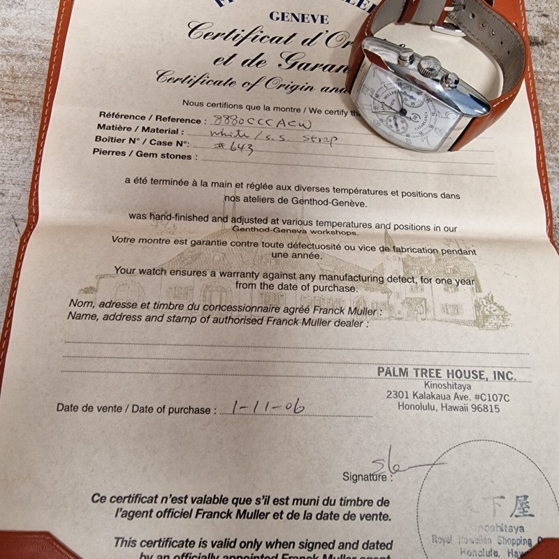 Franck Muller Casablanca Chrono 10th Anniversary Full Set