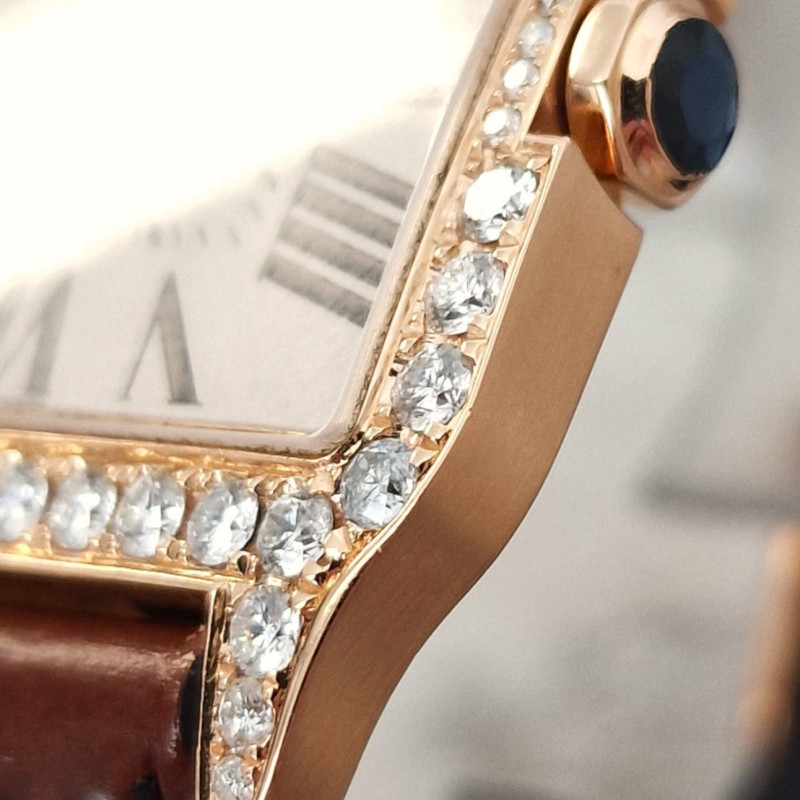 Cartier 18k Santos Dumont Diamonds