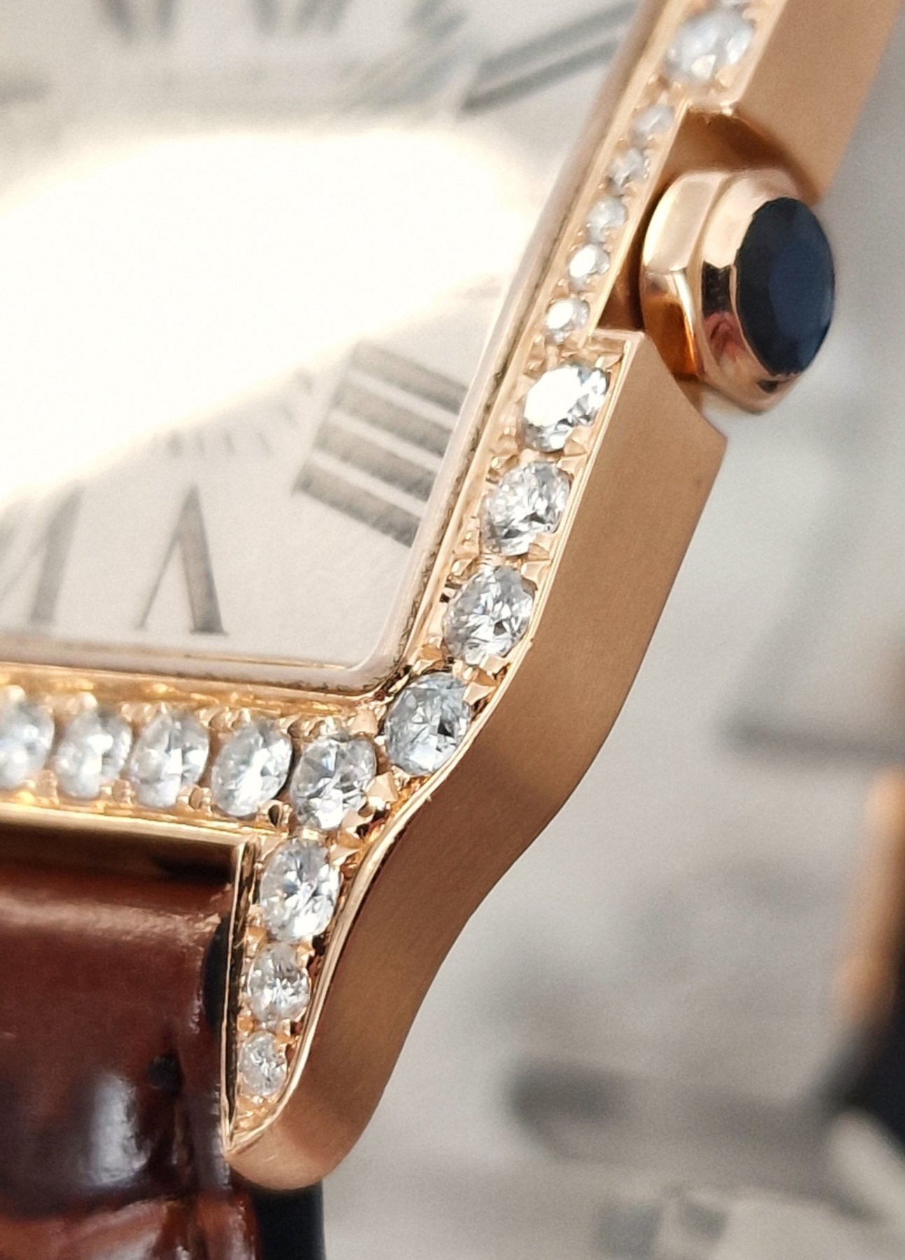 Cartier 18k Santos Dumont Diamonds