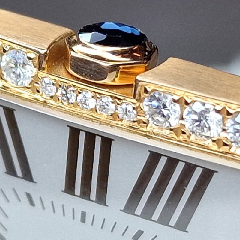 Cartier 18k Santos Dumont Diamonds