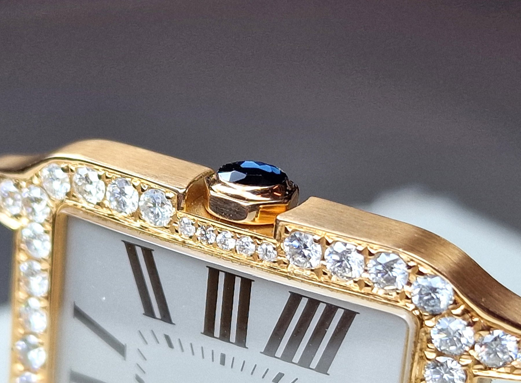 Cartier 18k Santos Dumont Diamonds